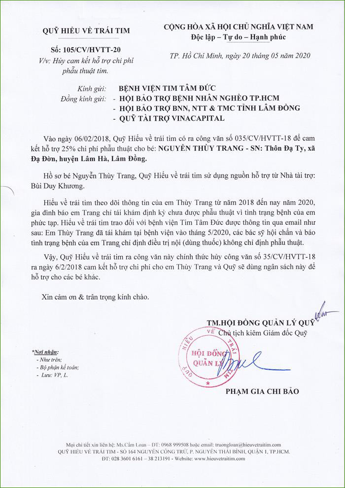 Nguyễn Thuỳ Trang - Huỷ CV.